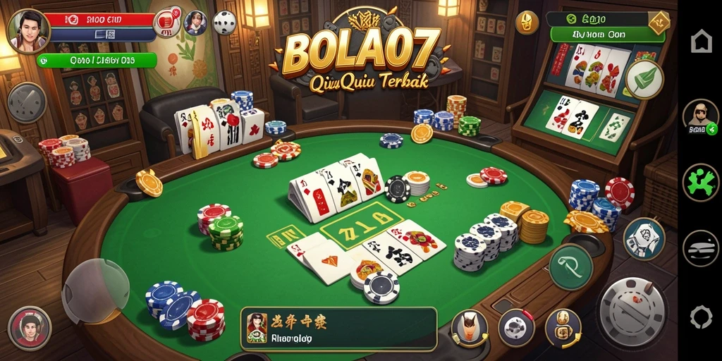 Screenshot gameplay BOLA07 menunjukkan keseruan bermain QiuQiu.