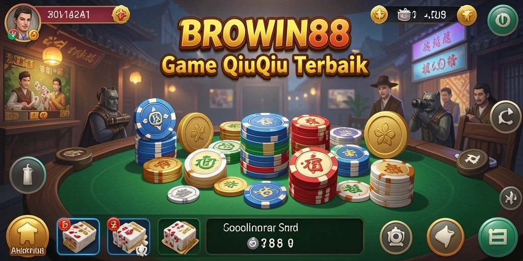 Tangkapan layar BROWIN88 menunjukkan aksi seru di permainan QiuQiu.