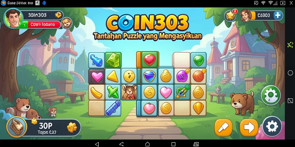 Tampilan gameplay menarik dari COIN303 dalam menyelesaikan puzzle.