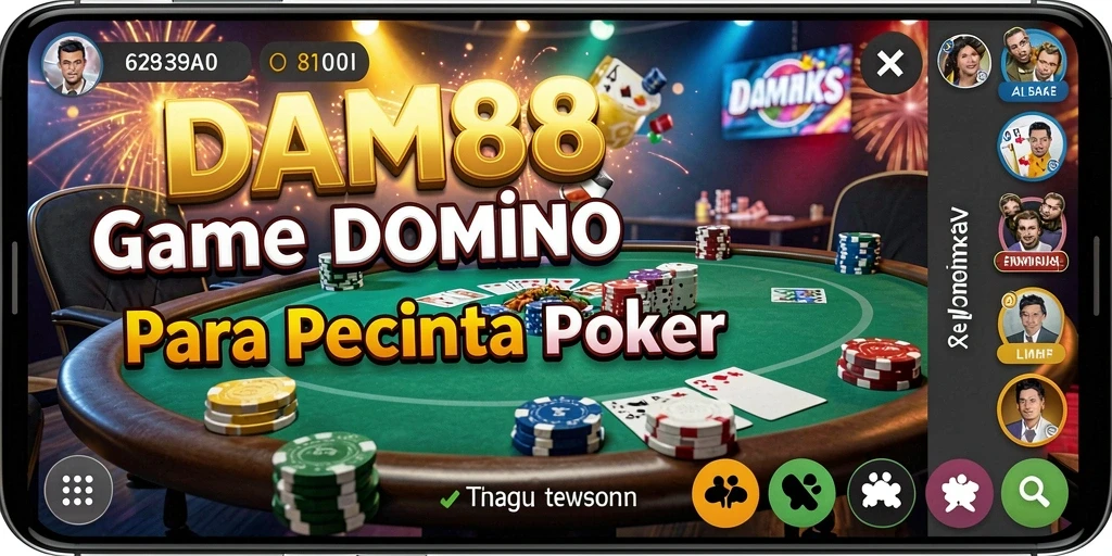 Screenshot utama DAM88 menampilkan gameplay domino yang seru dan interaktif.