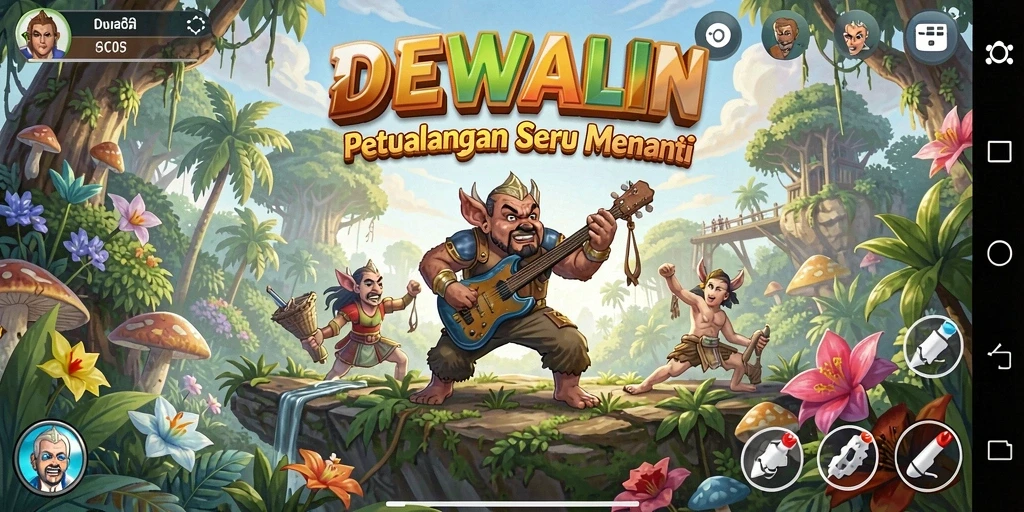 Tampilan gameplay seru dalam DEWALIN yang penuh petualangan.
