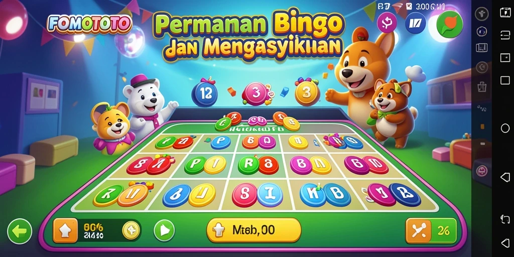 Screenshot gameplay FOMOTOTO yang menggambarkan keseruan permainan Bingo.