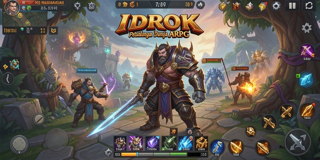 Tangkapan layar IDROK menampilkan aksi pertempuran seru di dunia ARPG.
