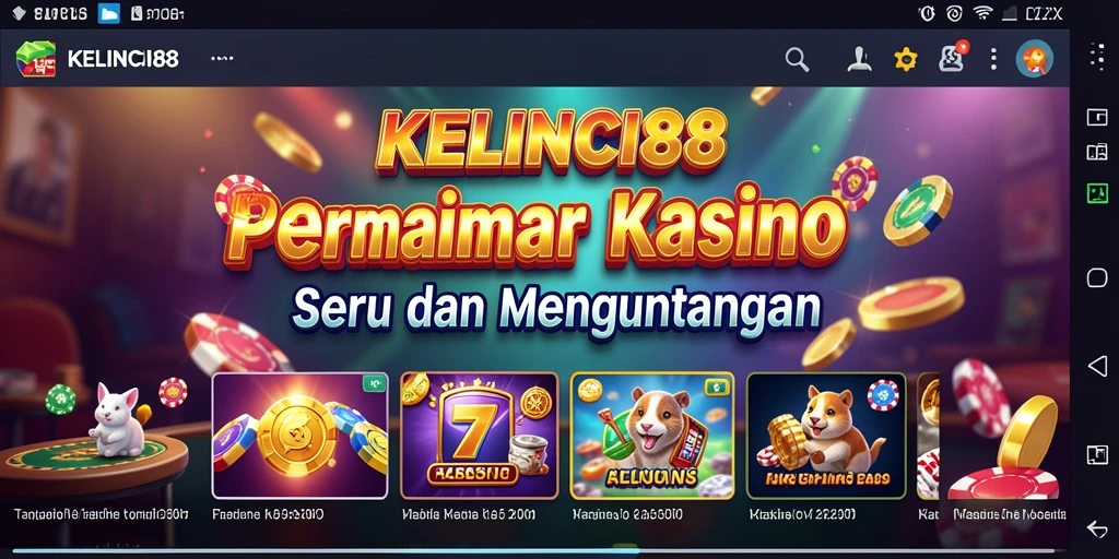 Tampilan gameplay KELINCI88 dalam suasana kasino yang seru.