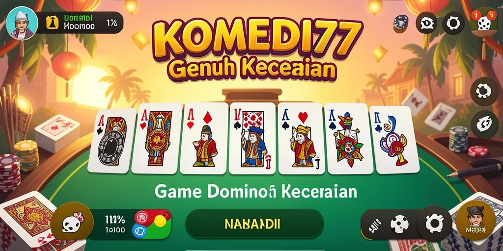 Tampilan gameplay seru dari KOMEDI77 dalam permainan Domino.