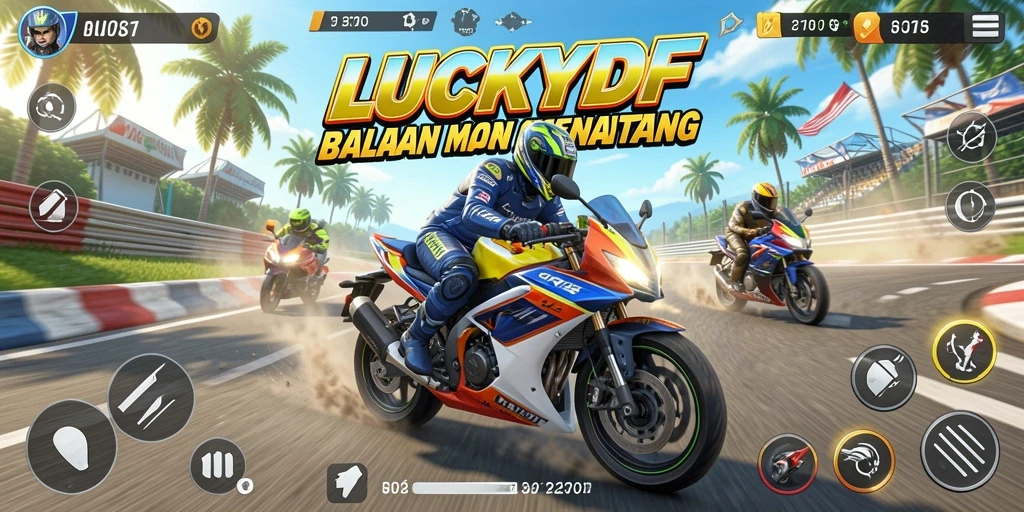 Gameplay seru balapan motor di lintasan menantang.
