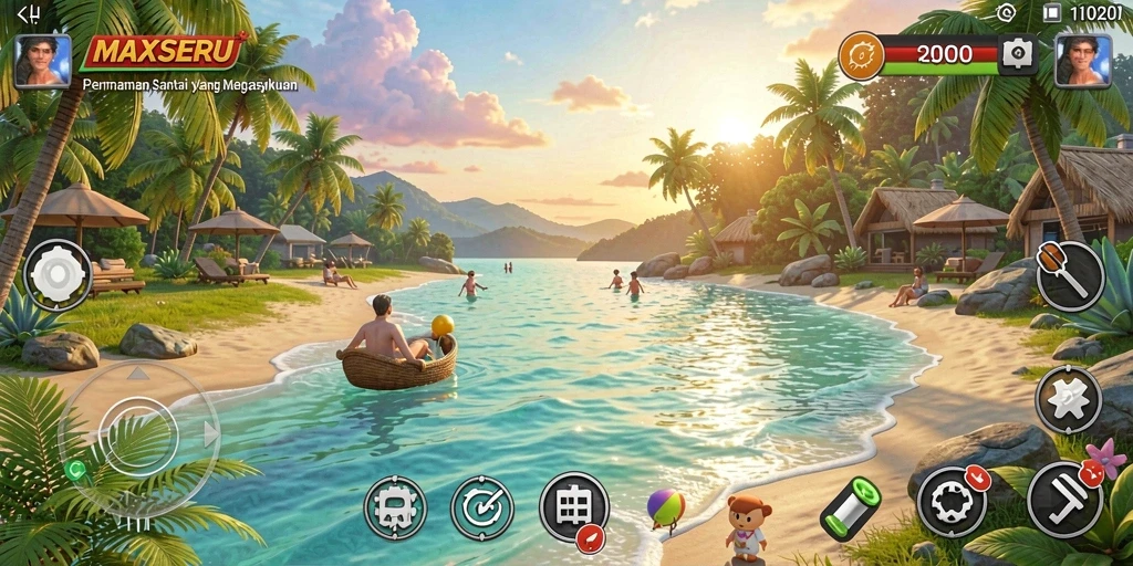 Tampilan gameplay MAXSERU yang seru dan menghibur.