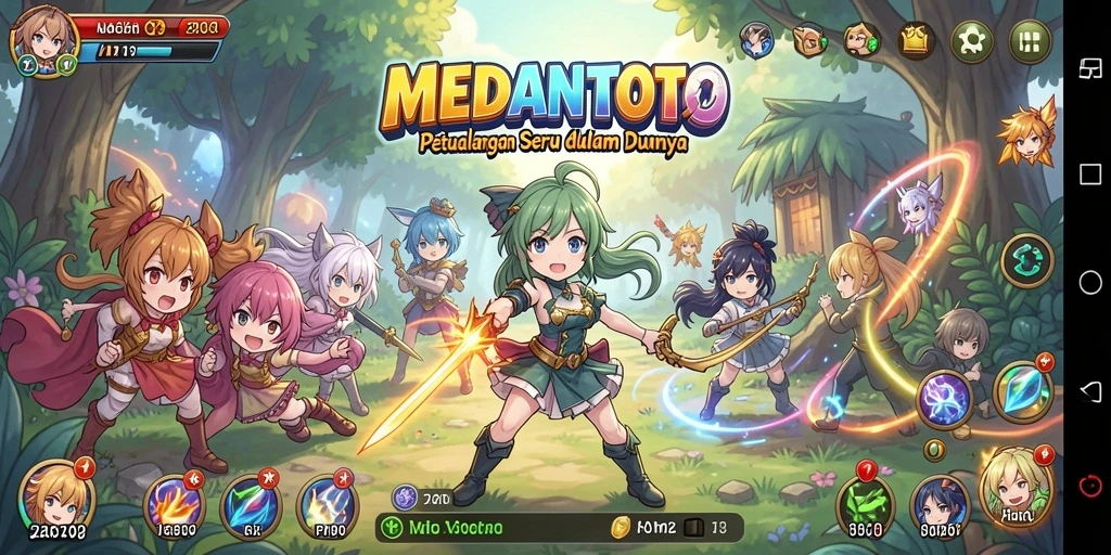 Tangkapan layar menunjukkan aksi seru dalam game Anime MEDANTOTO.