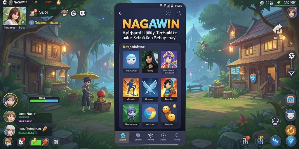 Tampilan utama NAGAWIN dengan fitur-fitur Utility yang menarik.