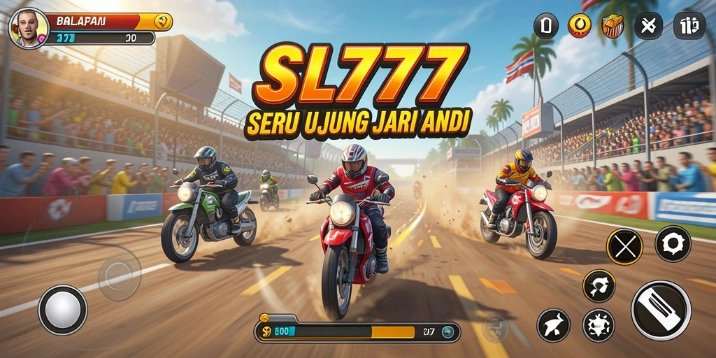 Screenshot gameplay SL777 menunjukkan kendaraan balap dalam action.