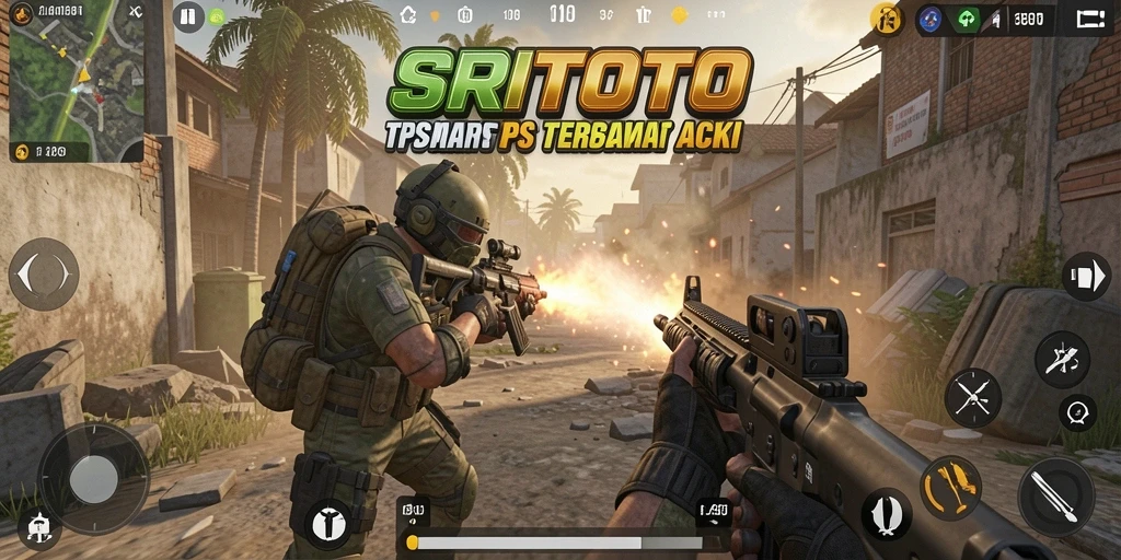 Screenshot gameplay SRITOTO menampilkan aksi seru dalam permainan TPS.