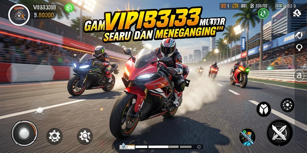 Gameplay seru dan menegangkan di VIP333 dengan motor balapan yang beragam.