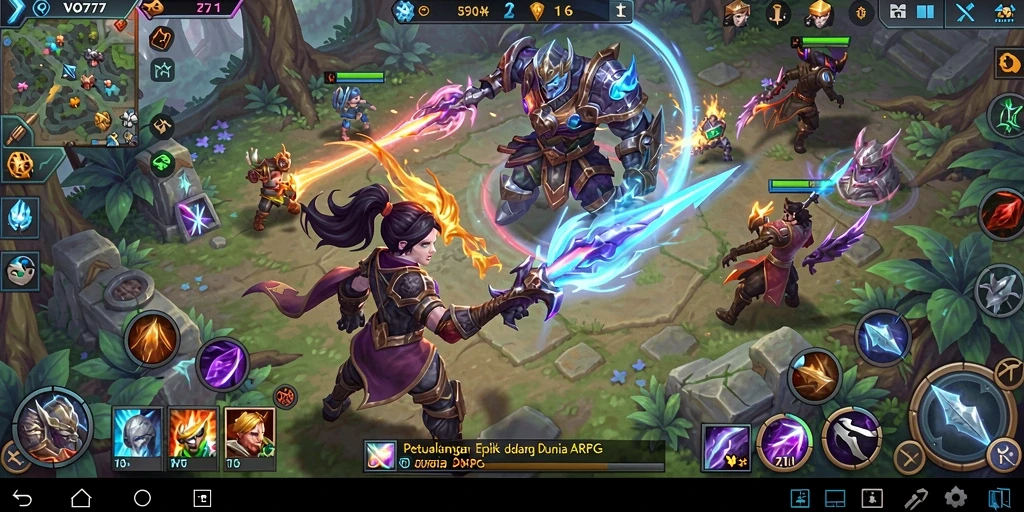 Tangkapan layar menampilkan aksi seru dalam gameplay ARPG VO777.